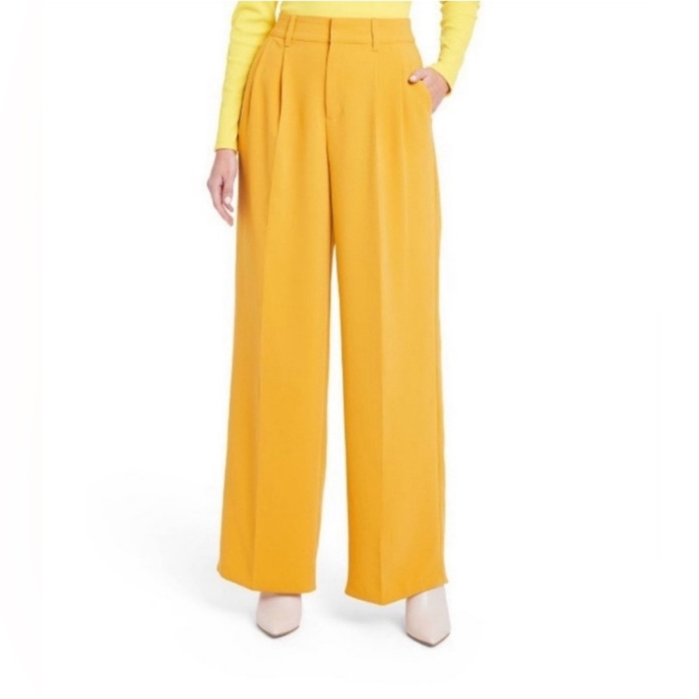 sergio hudson target mustard yellow High Rise wide leg pants